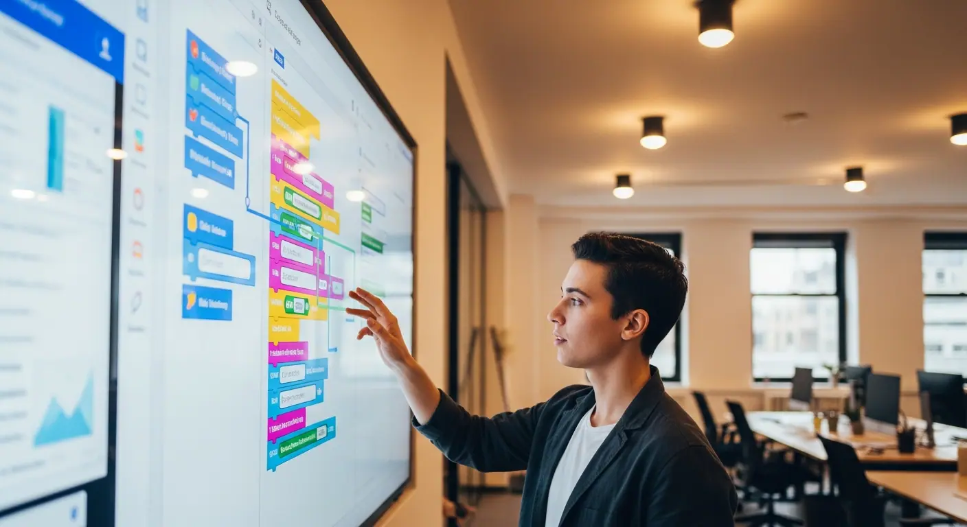 Interface visuelle drag-and-drop no-code