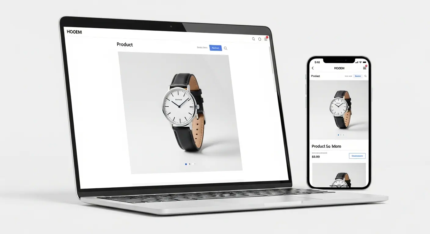 Interface d'une boutique e-commerce créée sans code