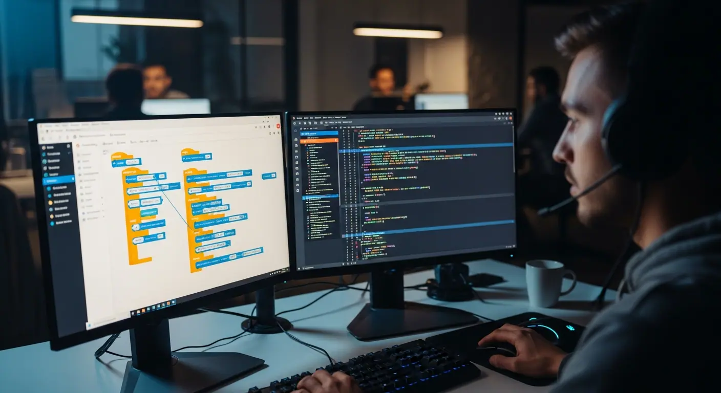 Interface low-code combinant visuel et code
